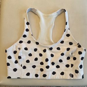 Outdoor Voices Doing Things Polka Dot Bra in Cloud White